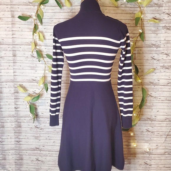 Eliza J mock neck striped fit & flare dress - Picture 5 of 9